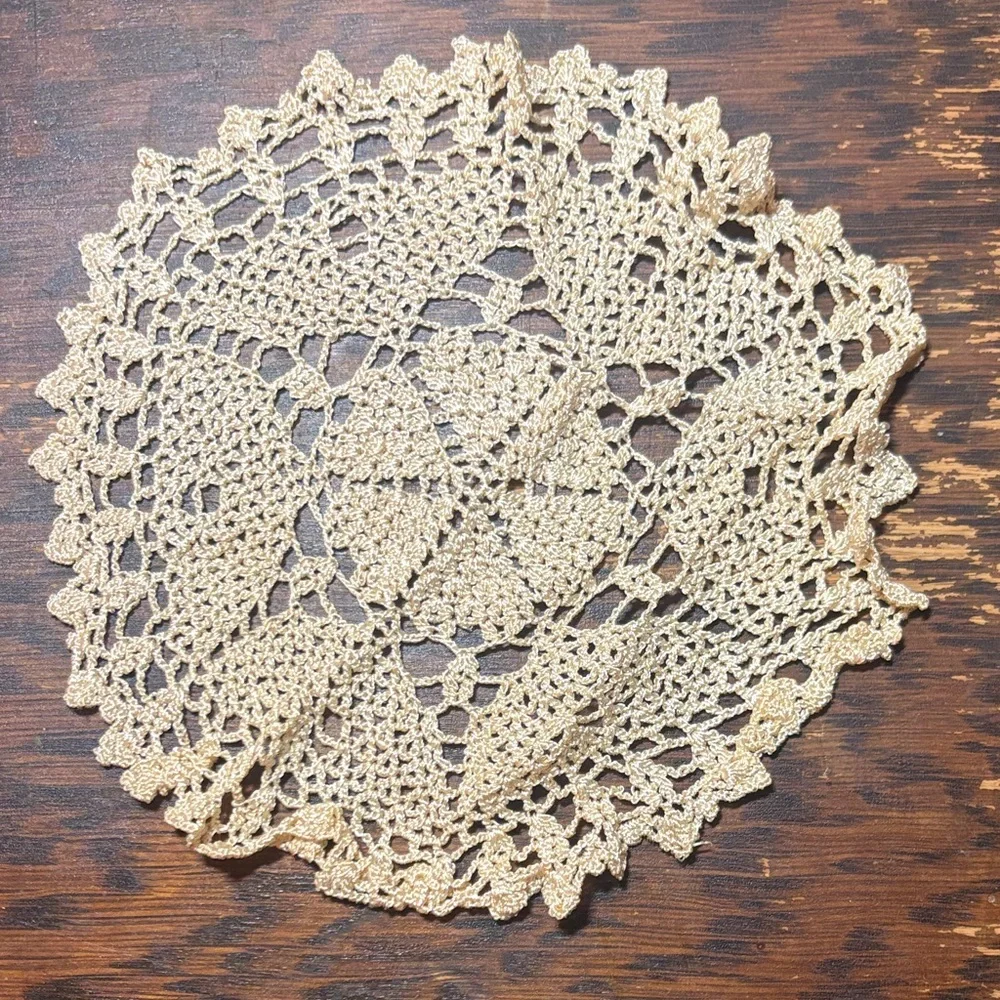 Elegant Crochet Lace Doily - Cream